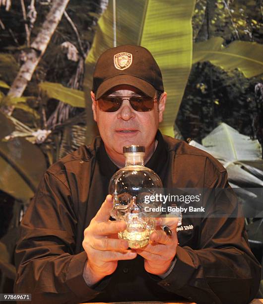 Dan Aykroyd promotes Crystal Head Vodka at Joe's Canal Discount Liquor on March 19, 2010 in Woodbridge, New Jersey.