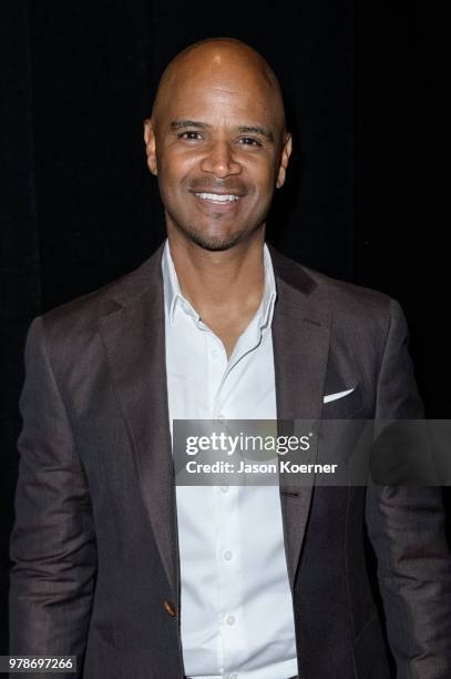 Dondre Whitfield poses for a portrait backstage during the American Black Film Festival - Celebrity Scene Stealers Presented By TV One at Loews Miami...