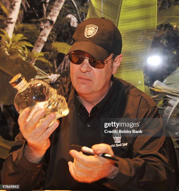 Dan Aykroyd promotes Crystal Head Vodka at Joe's Canal Discount Liquor on March 19, 2010 in Woodbridge, New Jersey.