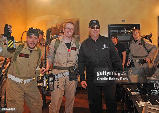 Dan Aykroyd and ghostbusters at the promotion for Crystal Head Vodka at Joe's Canal Discount Liquor on March 19, 2010 in Woodbridge, New Jersey.