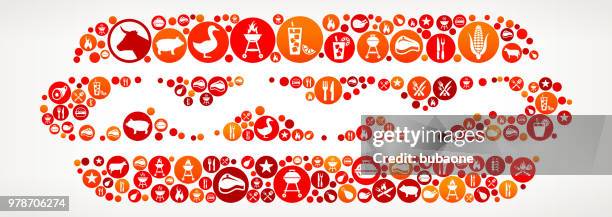 hotdog barbecue party icon pattern background - iced tea stock illustrations