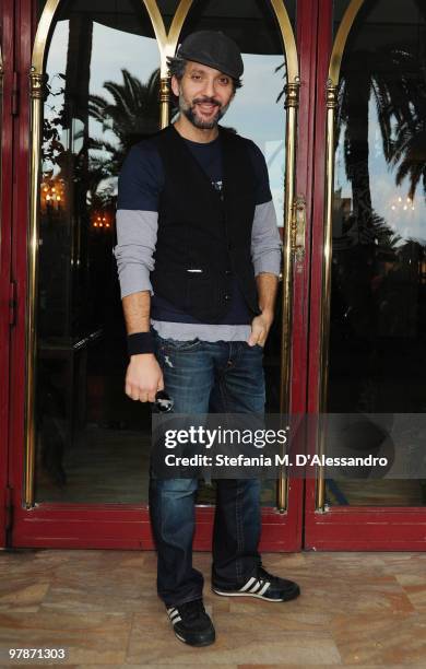 Beppe Fiorello out of the Hotel Londra during the 'Premio TV 2010' on March 18, 2010 in San Remo, Italy.