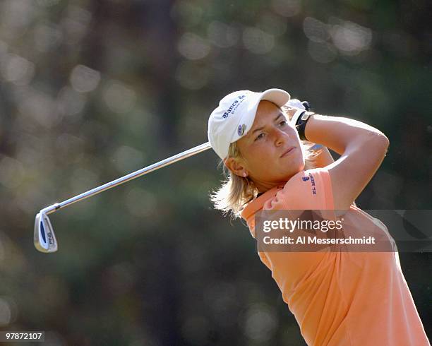 Nicole Perrot tees off on the 17th hole during the third round of the 2005 Mitchell Company Tournament of Champions at The Crossings at Magnolia...