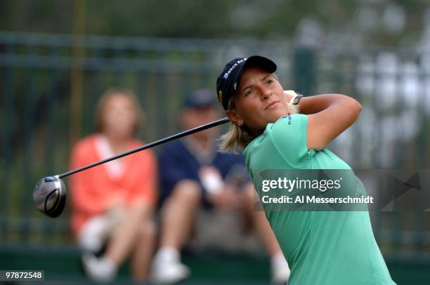 Nicole Perrot drives from the first tee during the final round of the 2005 Mitchell Company Tournament of Champions November 13 in Mobile, Alabama.