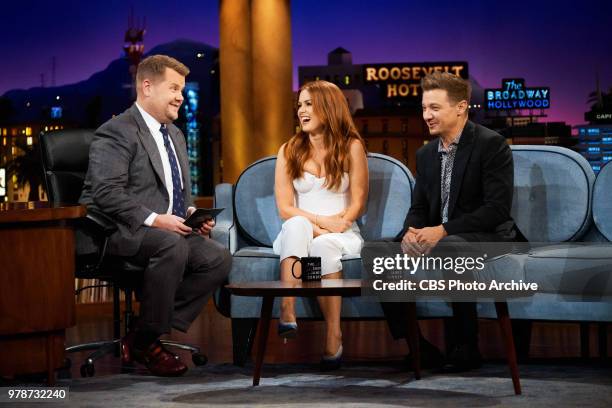 The Late Late Show with James Corden airing Thursday, June 14 with guests Isla Fisher, Jeremy Renner, and Romesh Ranganathan.