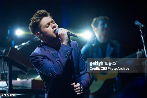 Niall Horan performs on The Late Late Show with James Corden in London, airing Monday, June 18 with guests Cate Blanchett, Orlando Bloom, and Niall...