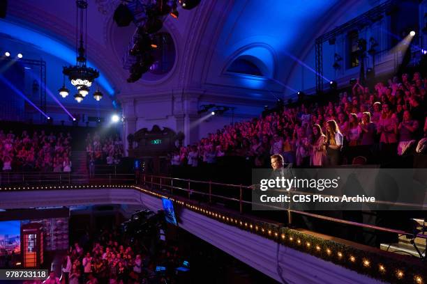 James Corden makes an entrance during The Late Late Show with James Corden in London, airing Monday, June 18 with guests Cate Blanchett, Orlando...