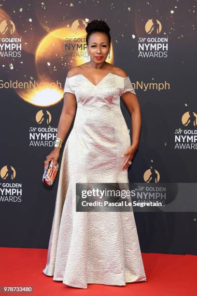 Tamara Tunie attends the closing ceremony and Golden Nymph awards of the 58th Monte Carlo TV Festival on June 19, 2018 in Monte-Carlo, Monaco.