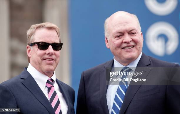 Jim Hackett , Ford President and CEO, and Bill Ford , Ford Motor Company Executive Chairman, stand in front of the historic, 105-year old Michigan...