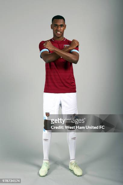 West Ham United unveil new signing Issa Diop at Rush Green on June 19, 2018 in Romford, England.