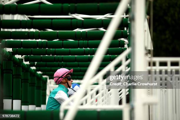 James McDonald on Mirage Dancer awaits to start The Wolferton Stakes on day 1 of Royal Ascot at Ascot Racecourse on June 19, 2018 in Ascot, England.