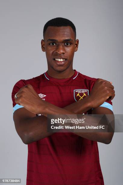 West Ham United unveil new signing Issa Diop at Rush Green on June 19, 2018 in Romford, England.