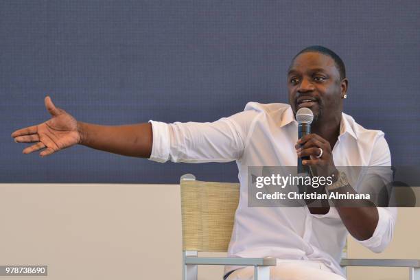 Rap singer and producer Akon attends the Cannes Lions Festival 2018 on June 19, 2018 in Cannes, France.