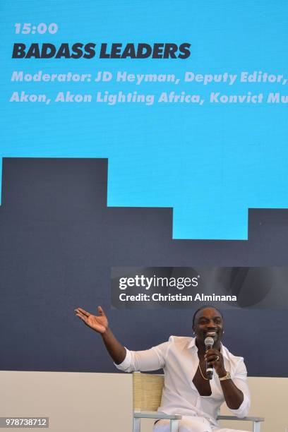 Rap singer and producer Akon attends the Cannes Lions Festival 2018 on June 19, 2018 in Cannes, France.
