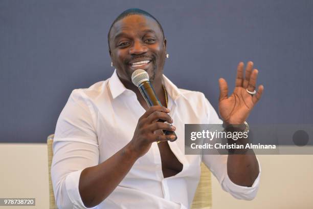 Rap singer and producer Akon attends the Cannes Lions Festival 2018 on June 19, 2018 in Cannes, France.