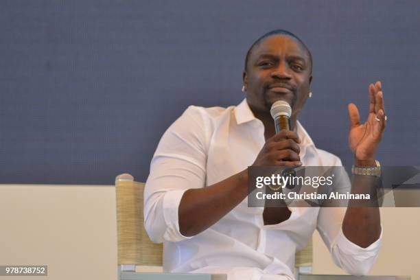 Rap singer and producer Akon attends the Cannes Lions Festival 2018 on June 19, 2018 in Cannes, France.