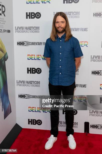 James Valentine attends HBO documentary premiere at Metrograph.