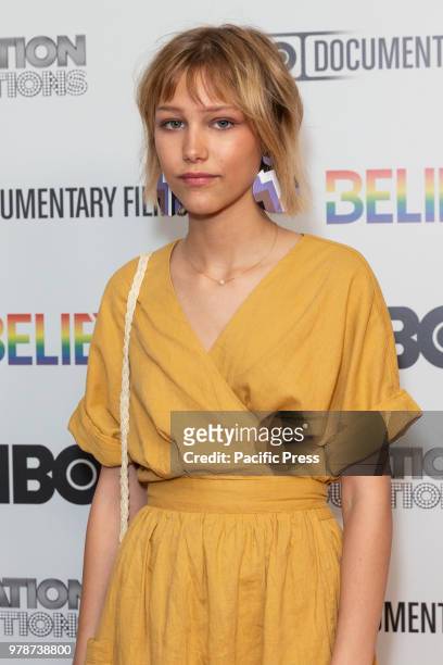 Grace VanderWaal attends HBO documentary premiere at Metrograph.