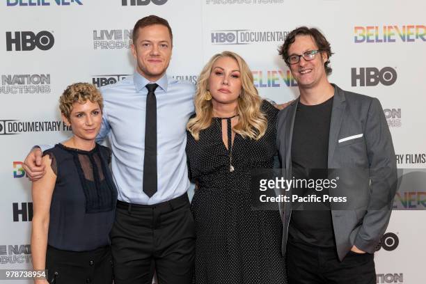 Sara Bernstein, Dan Reynolds, Heather Parry, Don Argott attend HBO documentary premiere at Metrograph.