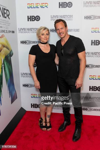 Dagmara Dominczyk and Patrick Wilson attend HBO documentary premiere at Metrograph.