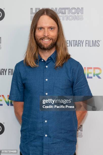 James Valentine attends HBO documentary premiere at Metrograph.