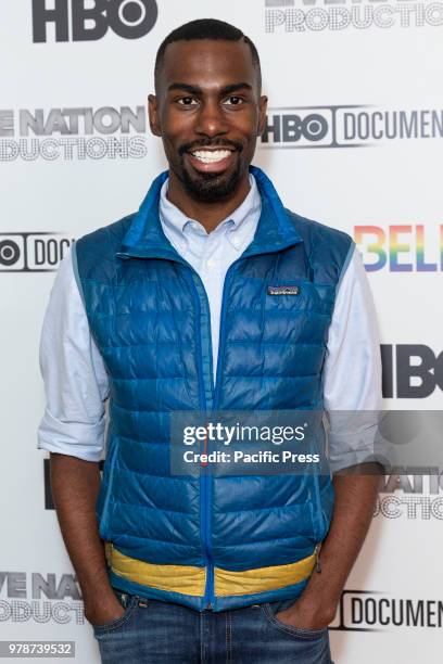 Deray McKesson attends HBO documentary premiere at Metrograph.