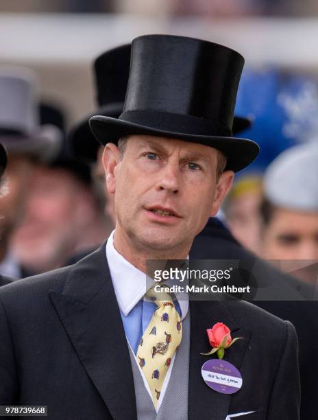 Prince Edward, Earl of Wessex attends Royal Ascot Day 1 at Ascot Racecourse on June 19, 2018 in Ascot, United Kingdom.