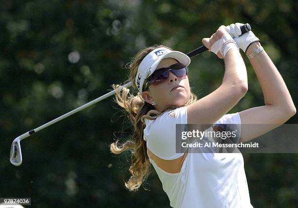 Paula Creamer on the second tee during the first round of the Safeway Classic at Columbia-Edgewater Country Club in Portland, Oregon on August 18,...