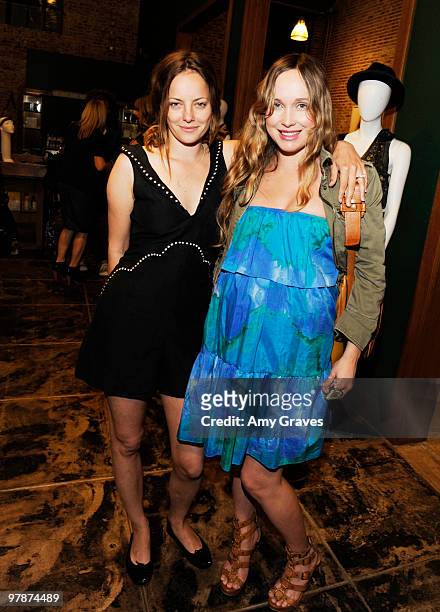 Actress Bijou Phillips and fashion designer Emily Cadenhead attend the Shipley & Halmos event at Confederacy on March 18, 2010 in Los Angeles,...