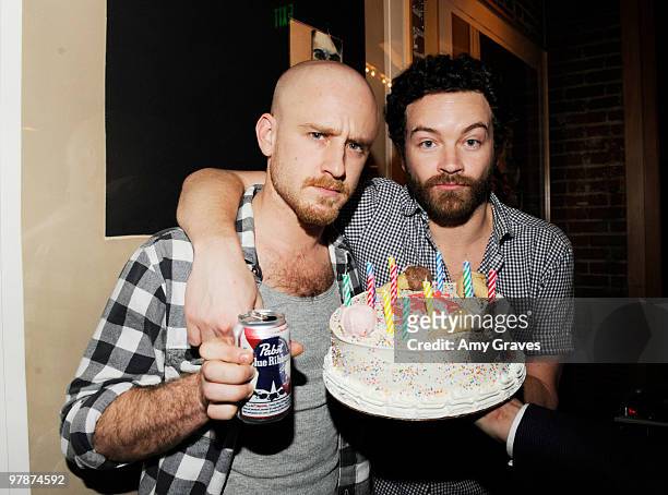 Actors Ben Foster and Danny Masterson attend the Shipley & Halmos event at Confederacy on March 18, 2010 in Los Angeles, California.