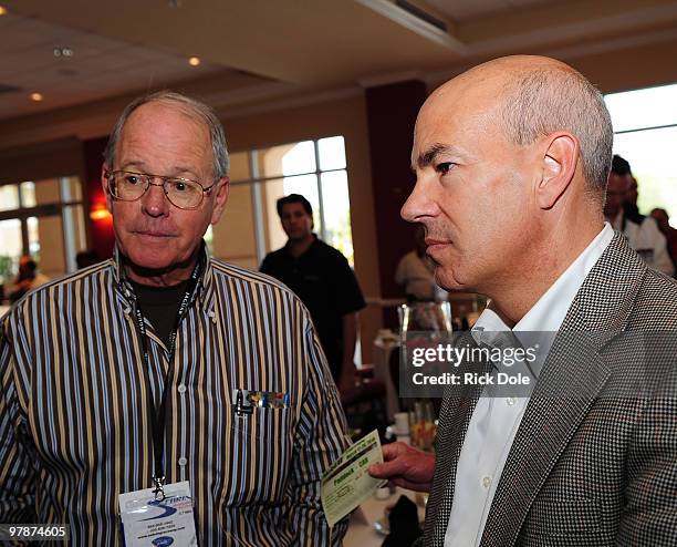 Jim France, Treasurer, International Speedway Corp. And Grand Am Racing co-founder, and Scott Atherton, President, American Le Mans Series, during...