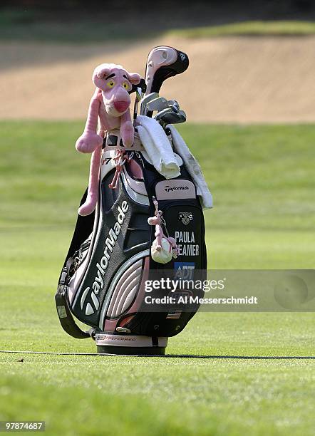 Paula Creamer's golf bag during the first round of the Safeway Classic at Columbia-Edgewater Country Club in Portland, Oregon on August 18, 2006.