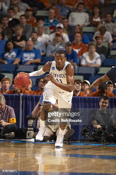 Playoffs: Kentucky John Wall in action vs East Tennessee State. New Orleans, LA 3/18/2010 CREDIT: Bob Rosato