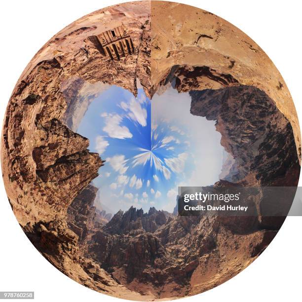 petra globe panorama - david hurley stockfoto's en -beelden