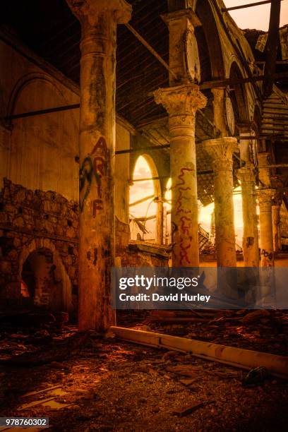 tobacco factory, ayvalik (ex-mosque / church) - david hurley stockfoto's en -beelden