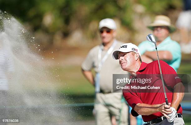 Jeff Maggert makes a shot from a bunker during the second round of the Transitions Championship at the Innisbrook Resort and Golf Club held on March...