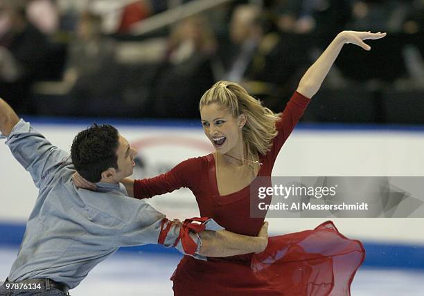 Tanith Belbin and Benjamin Agosto of the Detroit Skating Club win the Championship Dance competition Friday, January 9, 2004 at the 2004 State Farm...