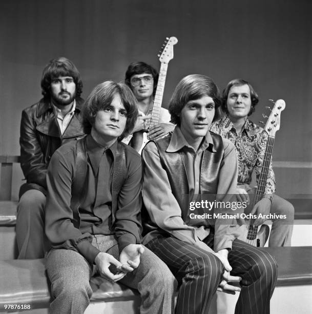 The Box Tops pose for a portrait while taking a break from performing on a TV show on October 14, 1968 in New York City, New York. Alex Chilton is...