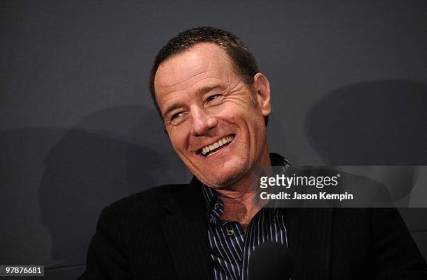 Actor Bryan Cranston visits the Apple Store Soho on March 19, 2010 in New York City.