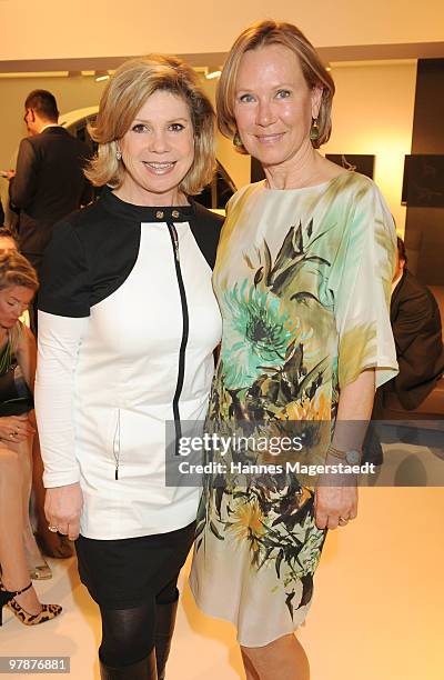 Marianne Hartl and Sybille Beckenbauer attend the 'Stoff Fruehling' at the JAB Anstoetz showroom on March 19, 2010 in Munich, Germany.