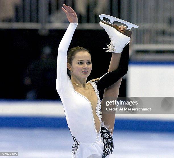 Sasha Cohen finishes second January 10, 2004 in the Women's Championship at the 2004 State Farm U. S. Figure Skating Championships at Philips Arena,...