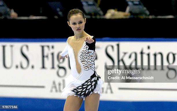 Sasha Cohen finishes second January 10, 2004 in the Women's Championship at the 2004 State Farm U. S. Figure Skating Championships at Philips Arena,...