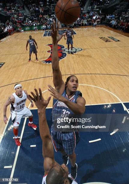 Boris Diaw of the Charlotte Bobcats puts up a shot against the Atlanta Hawks on March 19, 2010 at Philips Arena in Atlanta, Georgia. NOTE TO USER:...