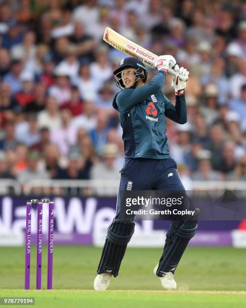 Joe Root of England bats during the 3rd Royal London ODI match between England and Australia at Trent Bridge on June 19, 2018 in Nottingham, England.