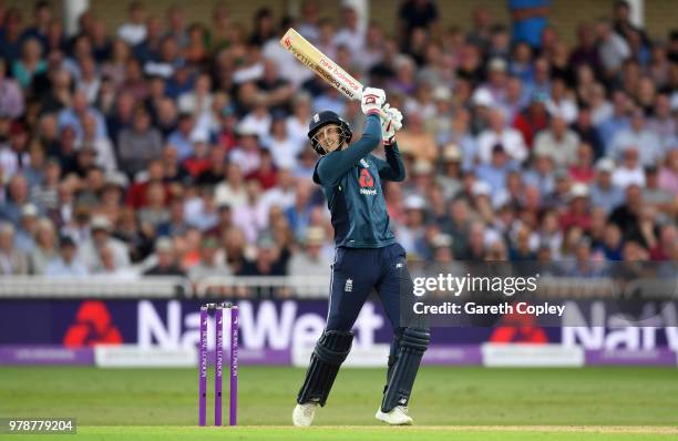 Joe Root of England bats during the 3rd Royal London ODI match between England and Australia at Trent Bridge on June 19, 2018 in Nottingham, England.