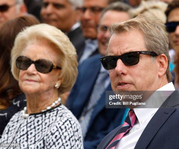 Bill Ford, Ford Motor Company Executive Chairman, and his mother Martha listen to a speaker at an event where Ford announced their plans to renovate...