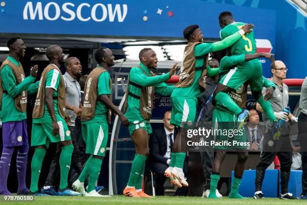 The Senegal team celebrates the goal of M'Baye Niang . He extends Senegal's lead during the match between Poland and Senegal, valid for the first...