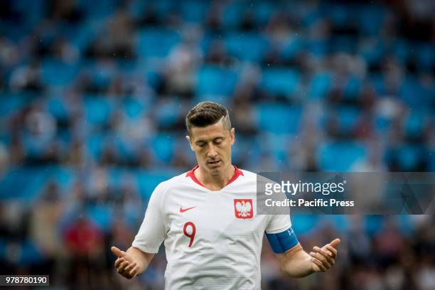 Robert Lewandowski during the match between Poland and Senegal, valid for the first round of Group H of the 2018 World Cup, held at the Spartak...