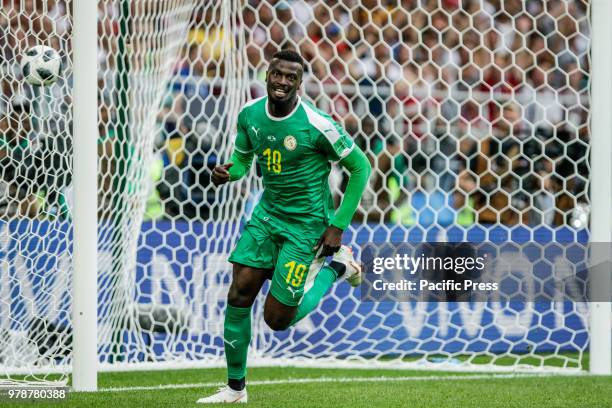 Baye Niang extends Senegal's lead during the match between Poland and Senegal, valid for the first round of Group H of the 2018 World Cup, held at...