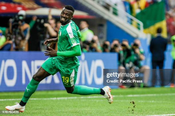 Baye Niang extends Senegal's lead during the match between Poland and Senegal, valid for the first round of Group H of the 2018 World Cup, held at...